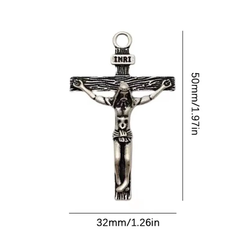 Fashionable Simple And Wild Trend Easter Jesus Cross Pendant Necklace Christian Character Necklace Best Gift For Men And Women