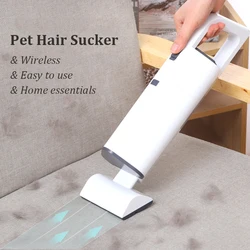 Pet Hair Remover Vacuum Cleaner USB Charging Portable Wireless Handheld for Car Cat Dog Hair Easy Cleaning Multiple Brush Heads