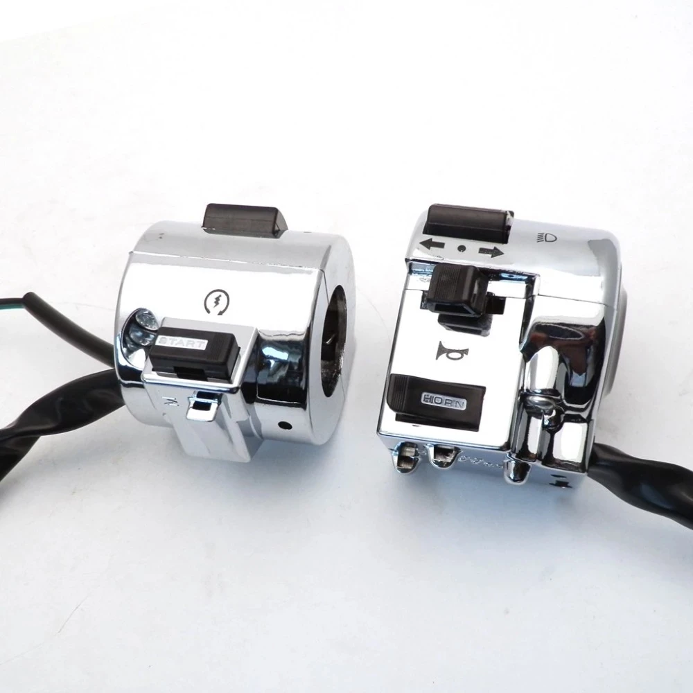 1 Pair Right and Left Side Chrome Plated Control Switch for GY6 Moped Retro Scooter 50cc 125cc 150cc