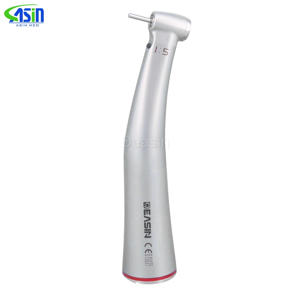 X95L MINI contraangulo Dental 1:5 Increasing Speed Handpiece Against Contra Angle LED Optic Fiber Quattro Spray Red Rings