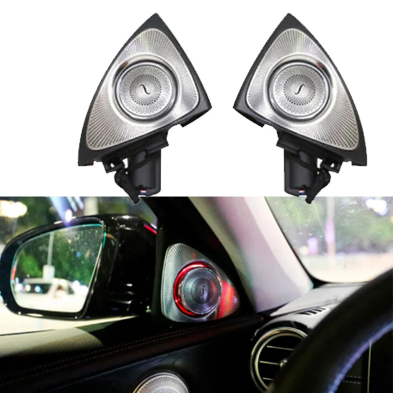 Car Interior 7 / 64 Color Led Ambient Light 3D Rotary Tweeter Speaker For Benz Mercedes- W222 S Calss 2014 ~ 2019 Accessories