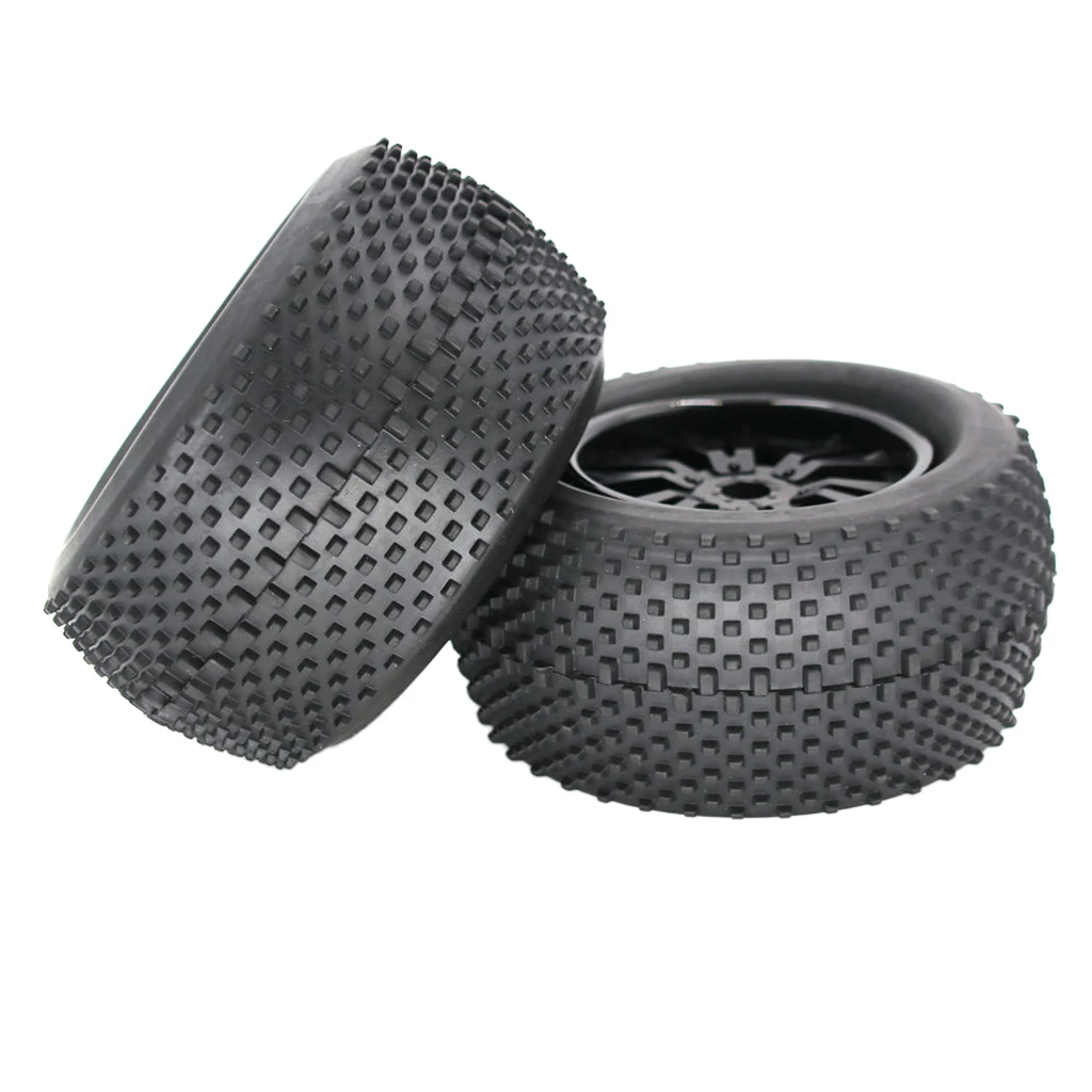 140mm Rubber Tires with Metal Wheels 17mm Hex for 1/8 RC Car Monster Truck Buggy Truggy, 2 Pieces