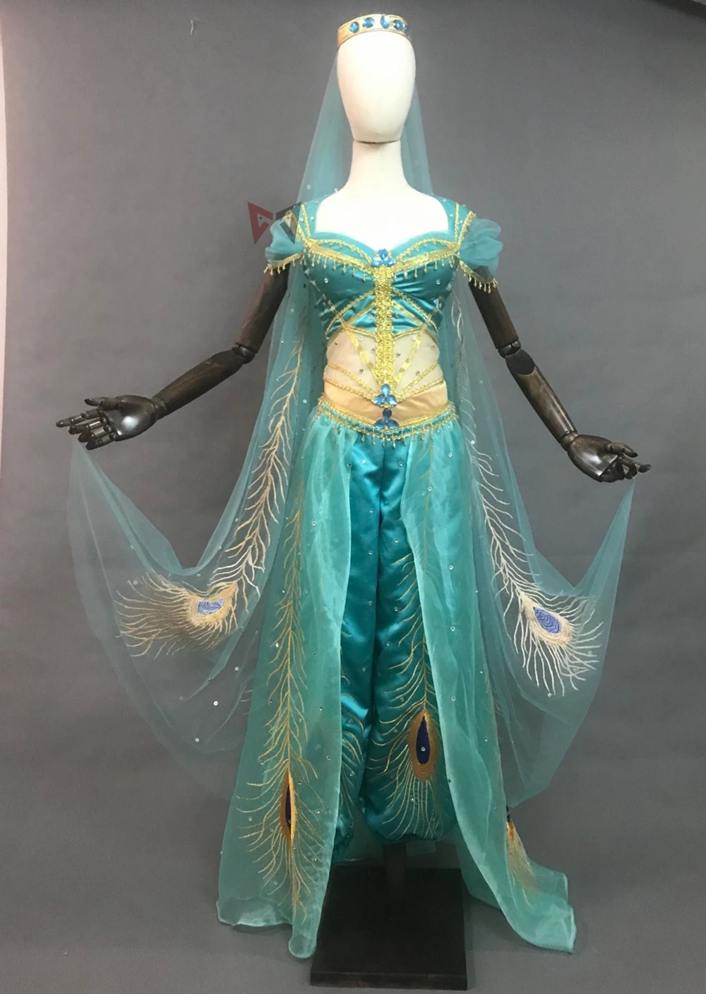 New Movie Aladdin Jasmine Princess Top Quality Embroidery Cosplay Costume For Adult Women Girls Halloween Christmas Party