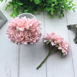 6/60pcs stame di seta Bouquet di fiori artificiali decorazione della festa nuziale ghirlanda fatta a mano fai da te regalo Scrapbooking artigianato fiori finti