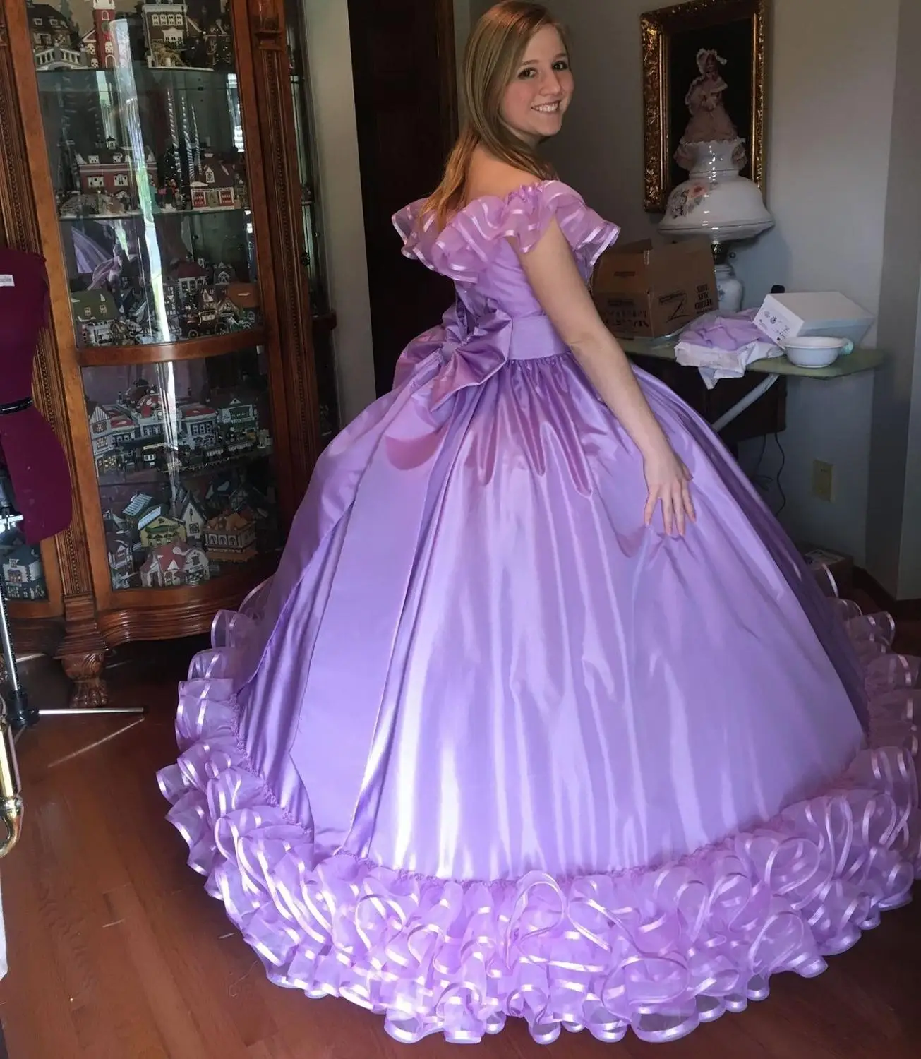 YiMinpwp-dulce vestido de baile de quinceañera, hombros descubiertos, plisado, fruncido, lazo grande, vestidos de fiesta de graduación formales para niñas, dulce 15