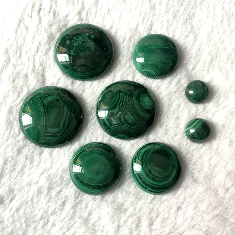 Sale 2pcs/lot Natural Malachite Bead cabochon,6mm 8mm 10mm 12mm 15mm 18mm 20mm 25mm Round Gemstone Cabochon,Jewelry Ring Face