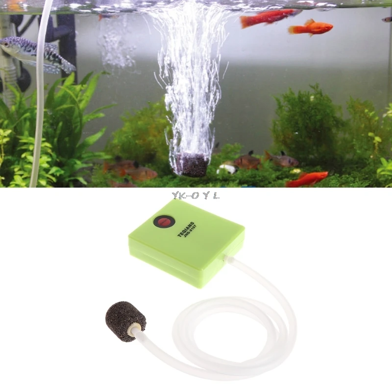 Aquarium Dry Battery Operated Fish Tank Air Pump Aerator Oxygen With Air Stone