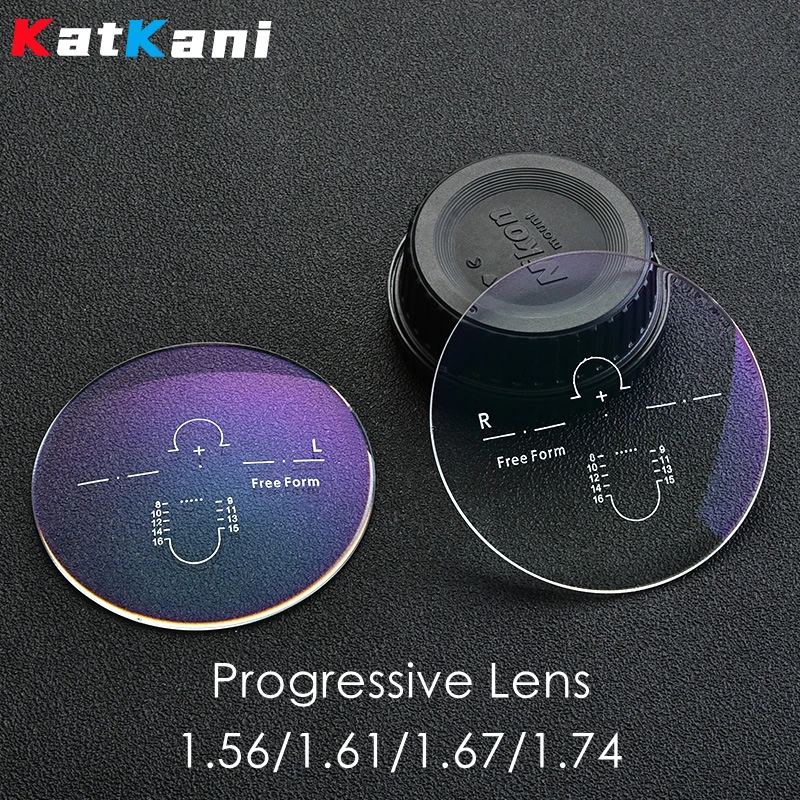 KatKani 1.56/1.61/1.67/1.74 Progressive Multifocal Lenses HD Radiation Protection Anti-Fatigue HMC Coating SPH/CYL/ADD 1 Pair