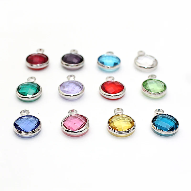 20pcs 8.6mm Colorful Birthstone Crystal Charms for Handmade Jewelry Making Floating Handcraft Beads Charm Fit Necklace Bracelet