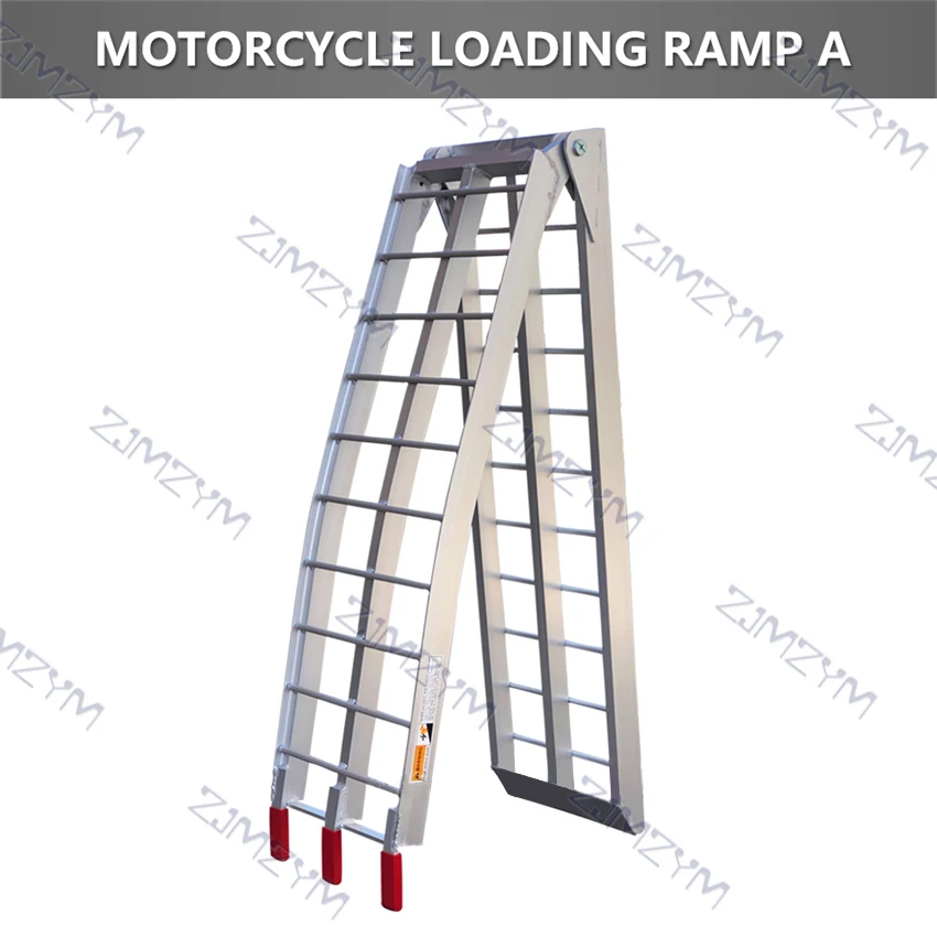 Folding Ladder Steps Motorcycle Loading Trailer Transportation Loading Folding Stairs Aluminum Alloy Ladder Cimbing Ladder 226CM