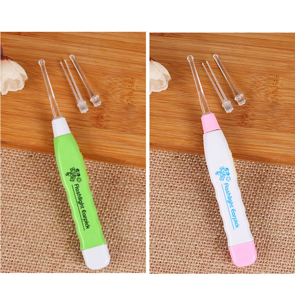 Plastic Flashlight Earpick Earwax Cleaner LED EAR Care Ear Syringe Spoon With Flashlight Cleaning Ears Light Ershao EAR Spoon