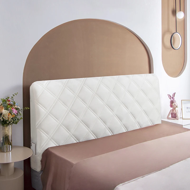 Hochwertiger, gesteppter Kopfteilbezug aus Samt, All-Inclusive, superluxuriös, weich, dick, kurzer Plüsch-Quilt-Bettkopfbezug – Detail 16