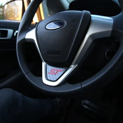 Car Refit Accessories for Ford New Fiesta MK7 2009-2017 Ecosport 2012-2017 Car Steering Wheel Covers Trim Sticker