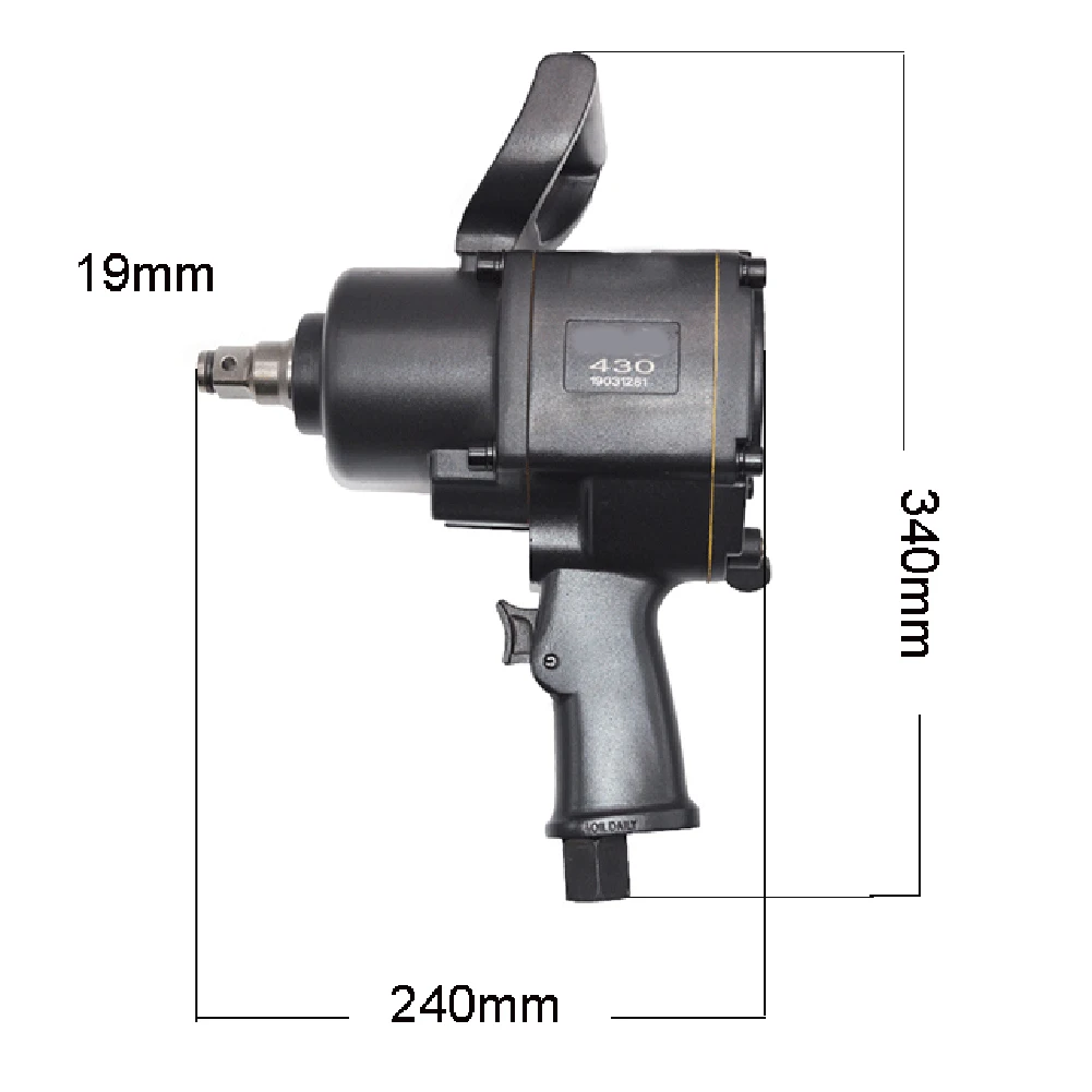 3/4 Inch Medium Heavy Duty Portable Stroke Gun Pneumatic Tool Impact Wrench Used For Large Construction Machinery Operations