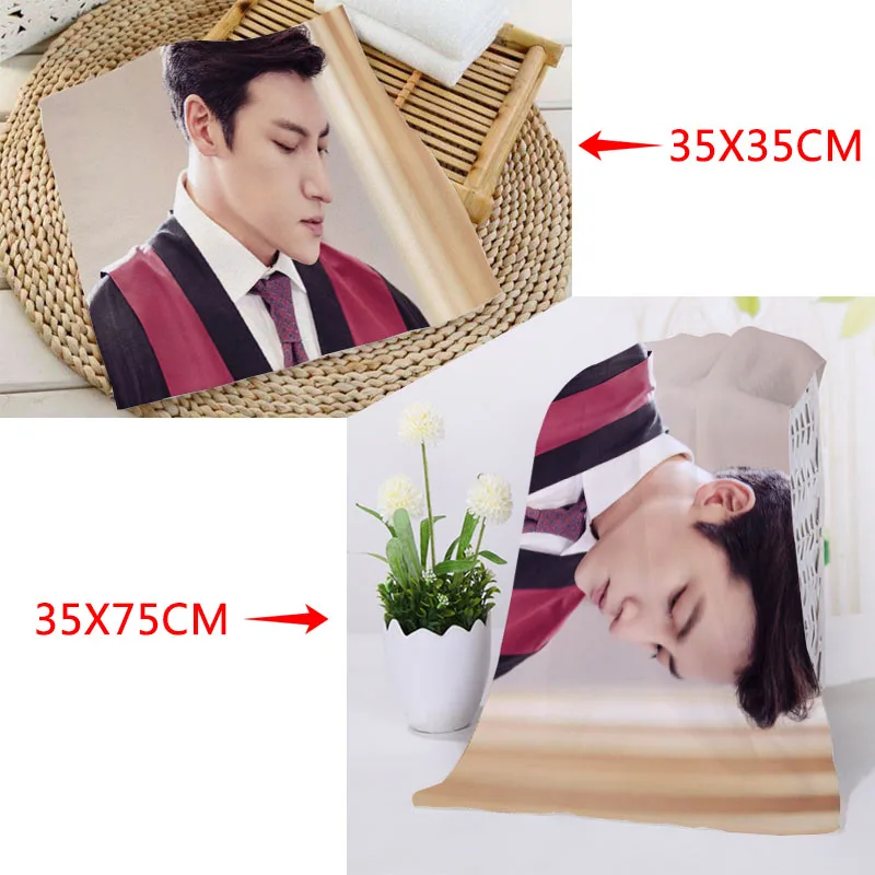 New Ji Chang Wook Towels Size 35x35cm 35x75cm Square rectangle Towels Printing Cotton Face Towel Fabric Custom logo