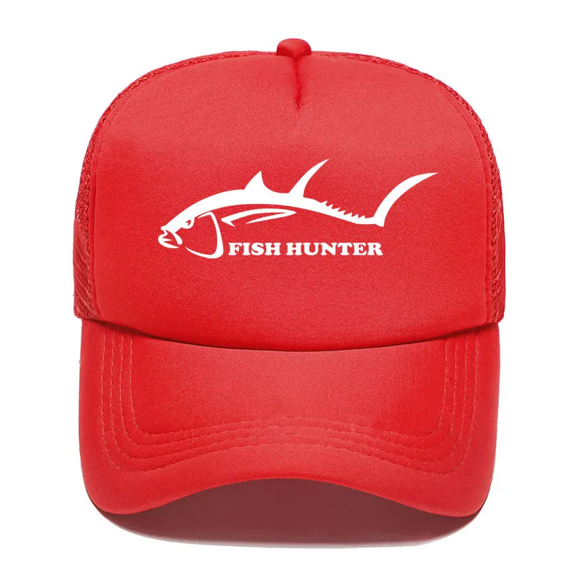 New Fish Hunter Baseball Cap Print Angling Women Men Unisex Parent-child Hats Mesh Visor Outdoor Sun Hat