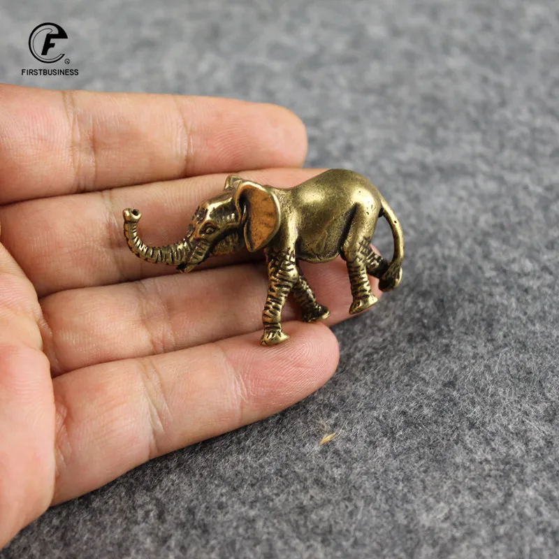 Everyday Collection Lucky Elephant Figurines Solid Copper Animal Ornaments Home Decor Tabletop Decoration Souvenir Crafts Gifts