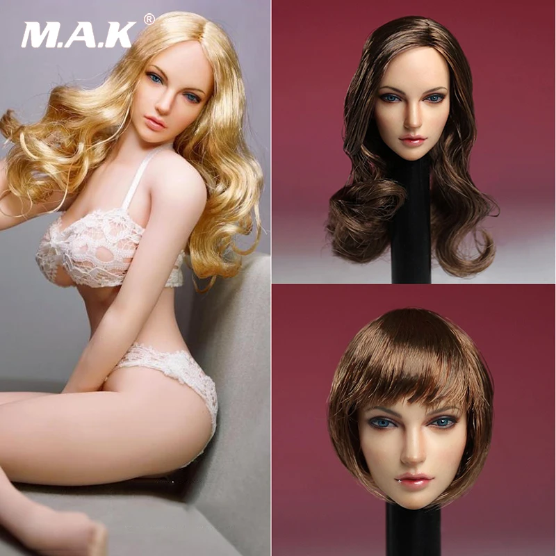 

1/6 SUPER DUCK SDH005 American European Beauty Girl Head Carving Model Toy For PH TBL Pale Color Action Figure Body Doll