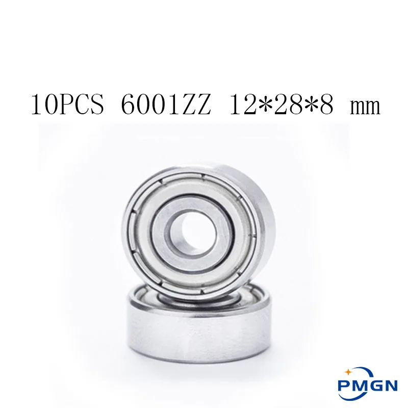 10PCS 6001ZZ Bearing ABEC-5 12x28x8 mm High quality  Deep Groove 6001 ZZ Ball Bearings 6001Z 80101 Z 6001z Bearing 12*28*8 mm