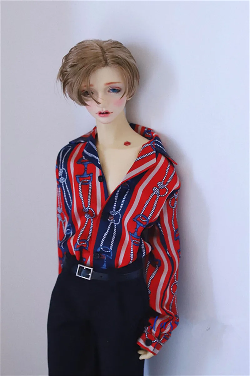 

BJD doll clothes fit with 1/3 1/4 Uncle Size coat top Casual suit collar satin vintage vintage shirt doll accessories