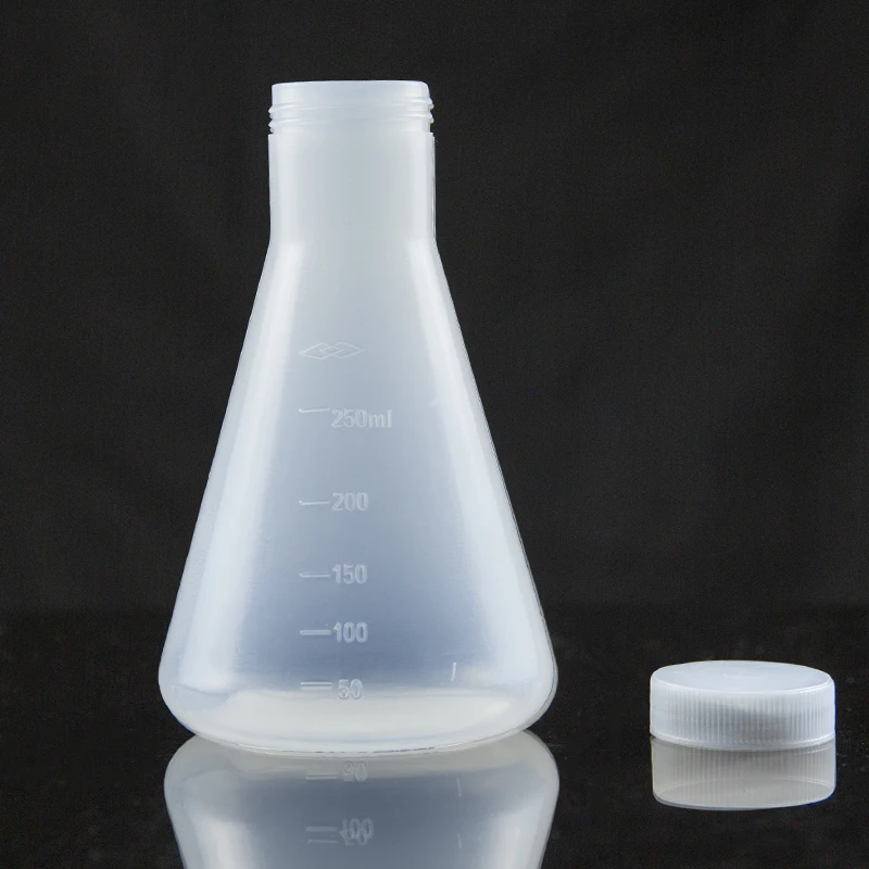 

50ml to 1000ml Lab Plastic erlenmeyer flask conical container bottle with screw cap for laboratory experiment