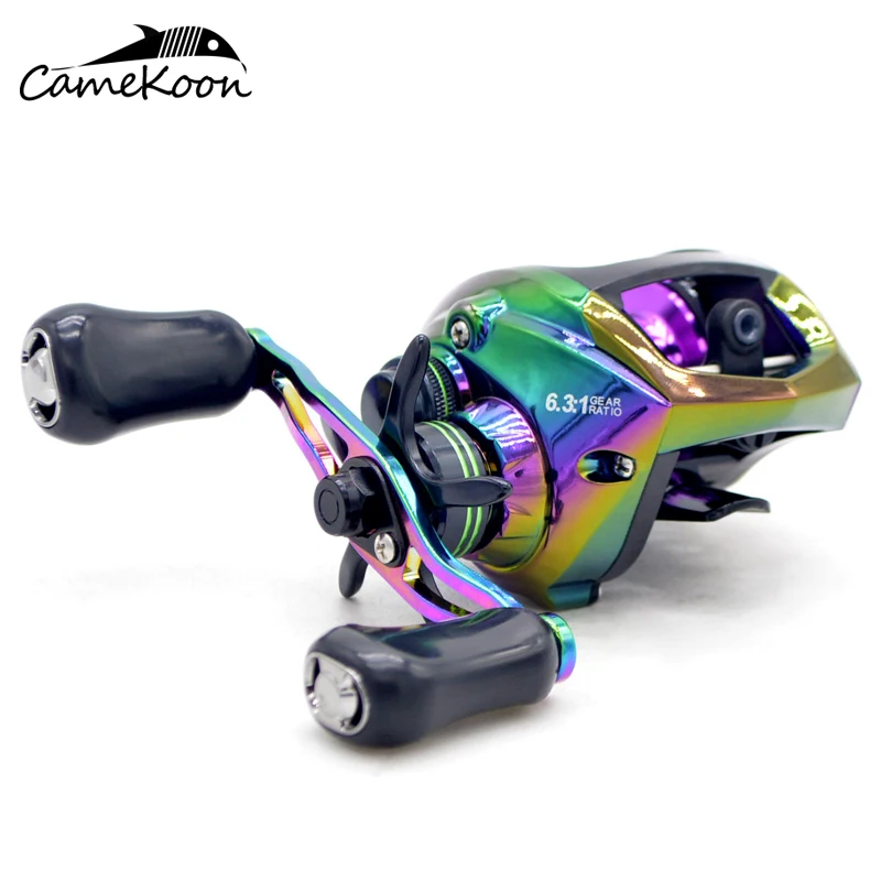 

CAMEKOON Chameleon Baitcaster Wheel Carbon Single Power Handle 8+1Bearings Saltwater Coil 6.3:1 Gear Ratio Baitcast Fishing Reel