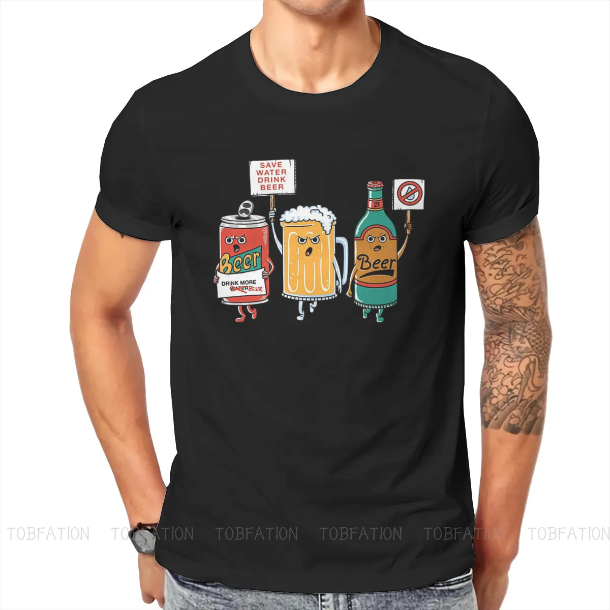 Save Water Drink Beer Beer Lover Father\'s Day Gift T Shirt Classic Grunge Large Crewneck TShirt Top sell Harajuku Men Clothes