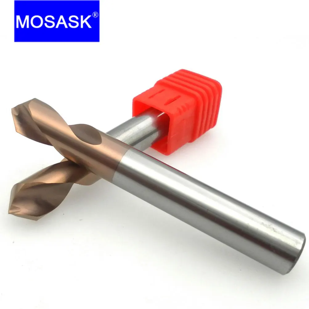 MOSASK HRC60 WGTCDDZ Coated Tungsten Carbide Steel Point Angle 90 Degree Spot Machining Hole Chamfering Tool Drill Bit