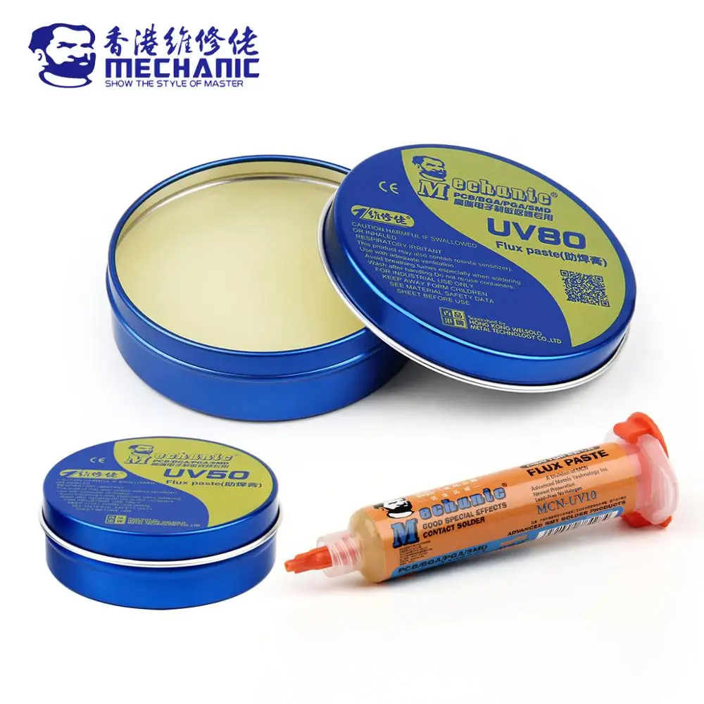 MECHANIC UV Series Mild Rosin Halogen-Free Lead-Free Solder Flux No-Clean Soldering Flux Paste For PCB BGA SMD SMT Board Repair