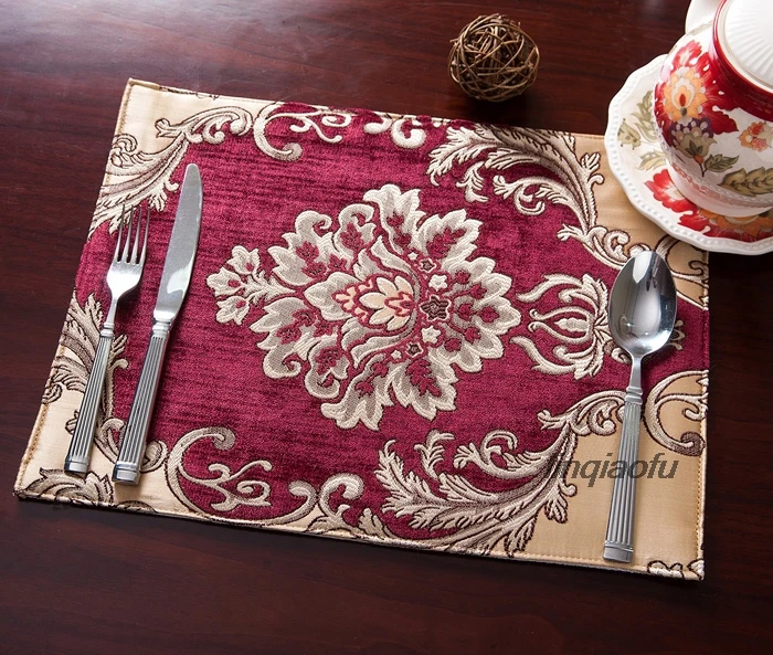 

European western table mat High-end luxury cotton and linen American table insulation pad Table runner