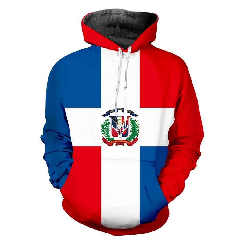 Dominican Republic National Flag 3d Print Men Hoodie Long Sleeve Sweatshirts Jacket Pullover Tracksuit Autumn Outwear Hoodies