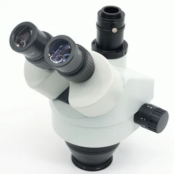 FYSCOPE 7X-45X Microscopio stereo con zoom trinoculare simul-focale Testa Microscopio video 100 mm WD