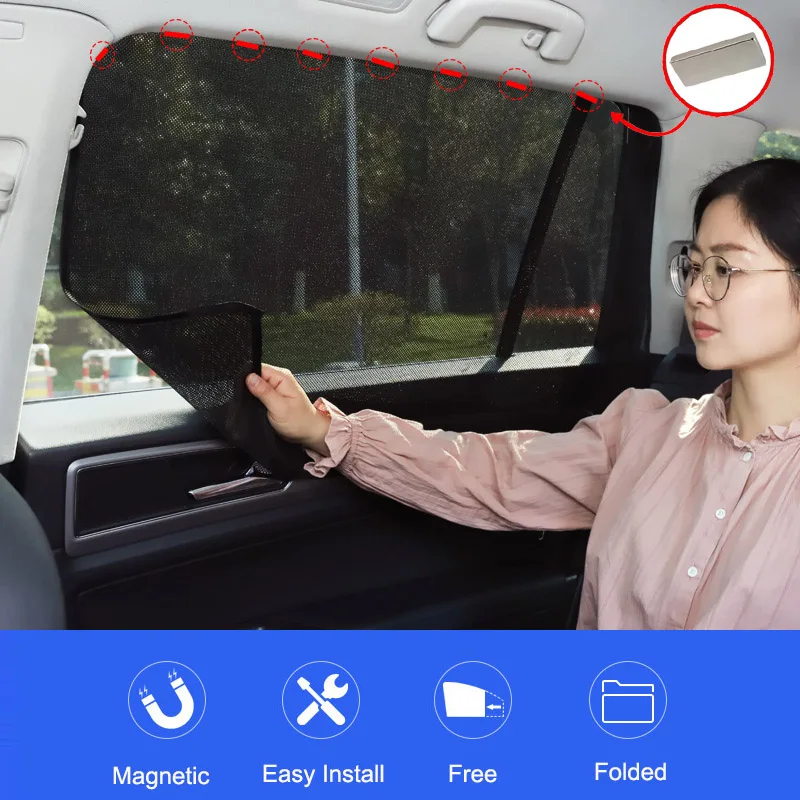 

Magnetic Car Sun Shade UV Protection Curtain Sunshade Side Window Mesh Anti-direct Sun Visor Summer Protection Film Accessories