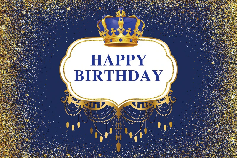 มงกุฎน้ำเงินพื้นหลัง Photophone Boy Baby Shower Birthday Party Gold Polka Dot การถ่ายภาพฉากหลังสำหรับ Photo Studio