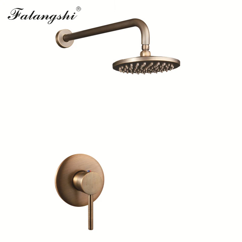 

Bathroom Shower Faucet Antique Retro Bathtub Shower Set Faucets Wall Mounted Concealed Bath Rain Shower Mixer Taps WB1630