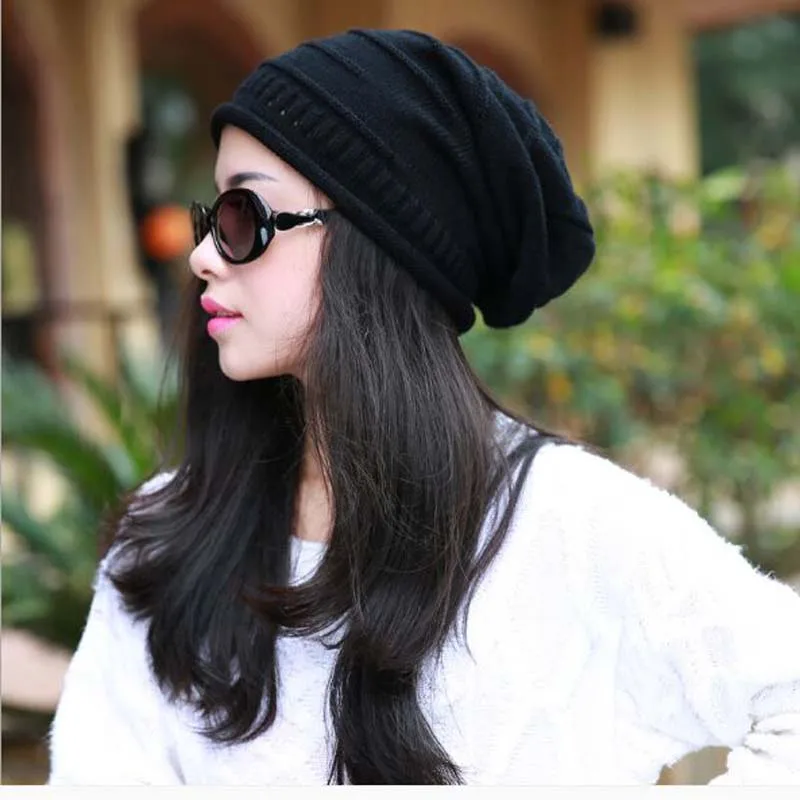 1 Pcs 2020 New Star Brand Knitted Caps Fashion Folding Winter Hats For Women And Men Skullies Beanies Acrylic Cotton 4 Colors