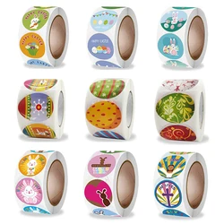 100-500pcs Happy Easter Cute Rabbit/Egg Stickers Gift Sealing Labels Baking Package Party DIY Wrapping Box Kids Gift Bag Decor