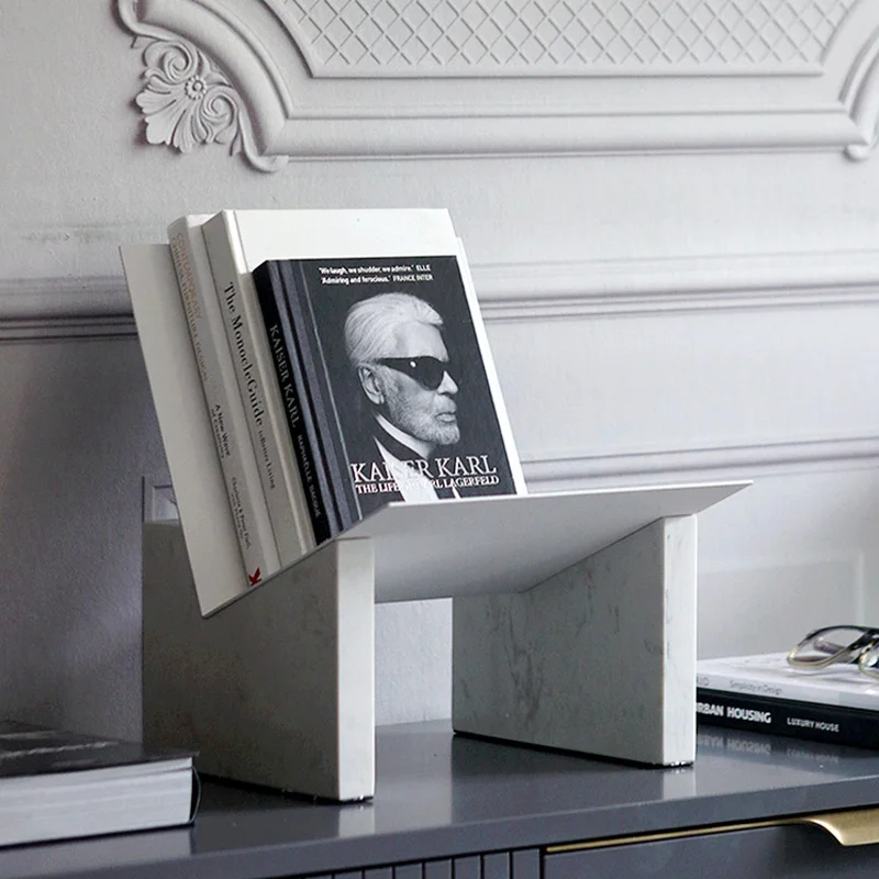 

Modern Metal Marble Newspaper Rack Decoration Ornaments For New House Living Room Office Magazines Storage And Sorting Book Rack