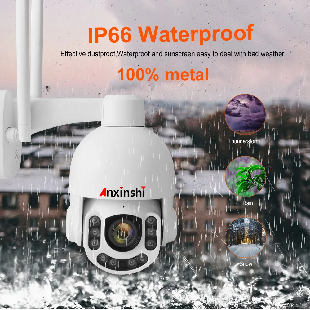 Waterproof Metal Shell 4K Mini PTZ SIM Card 4G Camera 8MP/5MP/2MP 5X Optical Zoom Audio ONVIF Security Camera P2P CamHipro CamHi