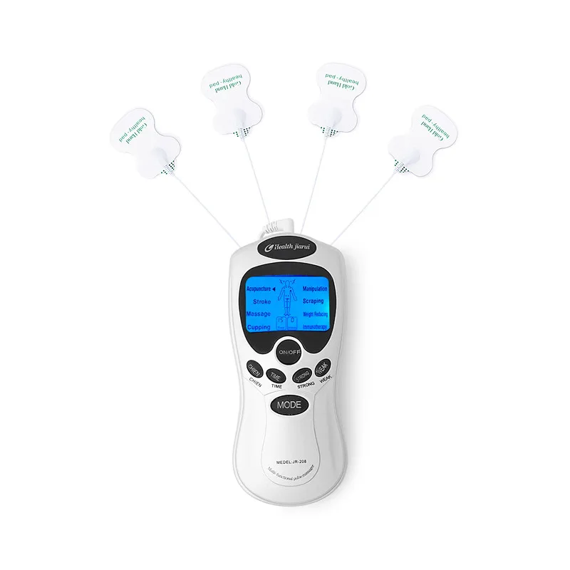 8 Modes Electric Tens Pulse Acupuncture Cupping Therapy Body Massage Sore Muscle Pain Relief Massager with 4pcs Electrodes Pads