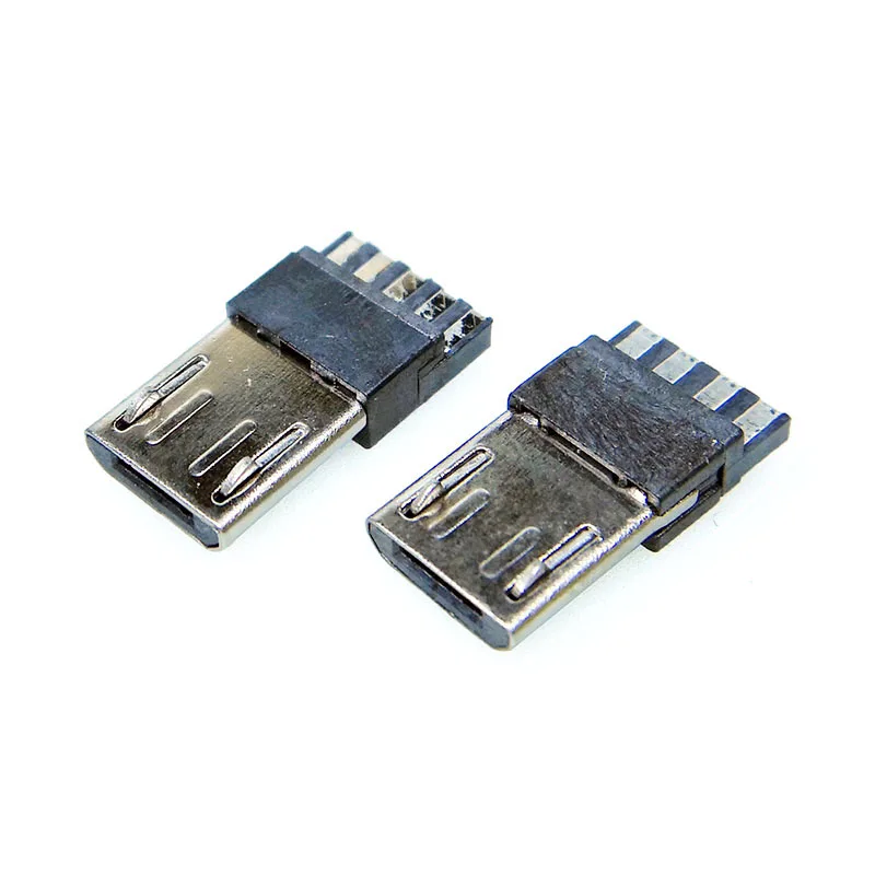 Conector Micro USB 4p/5p, 100 unids/lote, conector macho