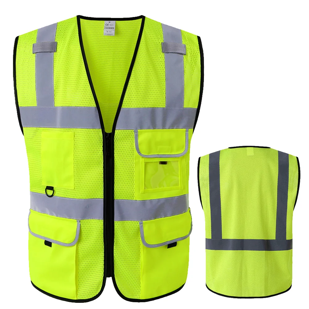 High Visibility Reflective Vest Night Warning Running Vest Women Motorcycle Vest Men Vest Jacket for Summer hi Vis Workerar