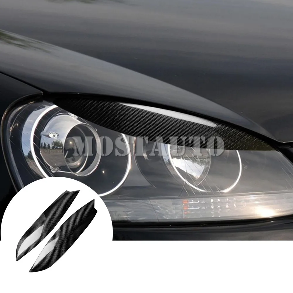 

For Volkswagen VW Golf 5 MK5 GTI R32 Real Carbon Fiber Exterior Headlight Cover Eyelid Eyebrow Trim 2005-2009 Car Accessories