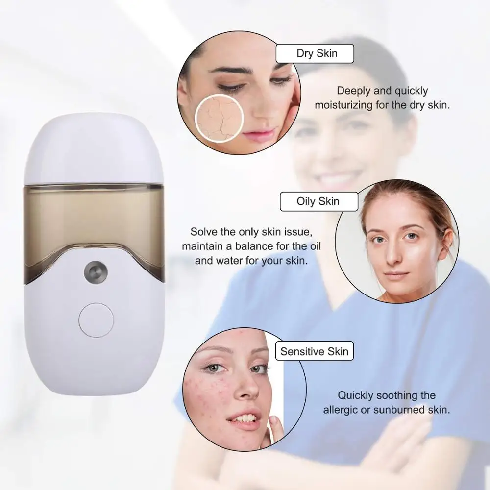 Electronic Facial Steamer Nano Facial Mister Handy Cool Mist Mist Sprayer Moisturizing For Skin Care, Makeup, Eyelash Extensions