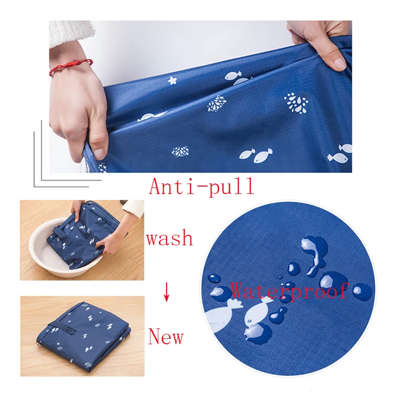 Foldable Waterproof Luggage Bag Travel Clothes Storage Bags Zipper Handbag Printing Image Oxford Duffle bag Dustproof Moving Bag