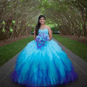 2018 Nhiều Màu Sắc Phồng Quinceanera Đầu Tay TẦNG VOAN Pha Lê Sexy Hở Lưng Người Yêu Hóa Trang Bầu Mẹ Của Cô Dâu Đầm