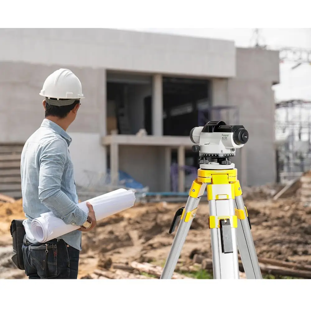 Imagem -05 - Huepar-tripé Pesado Profissional Empreiteiro de Cabeça Chata 1.65m 65 Alumínio Nível Óptico Automático Laser Rotativo