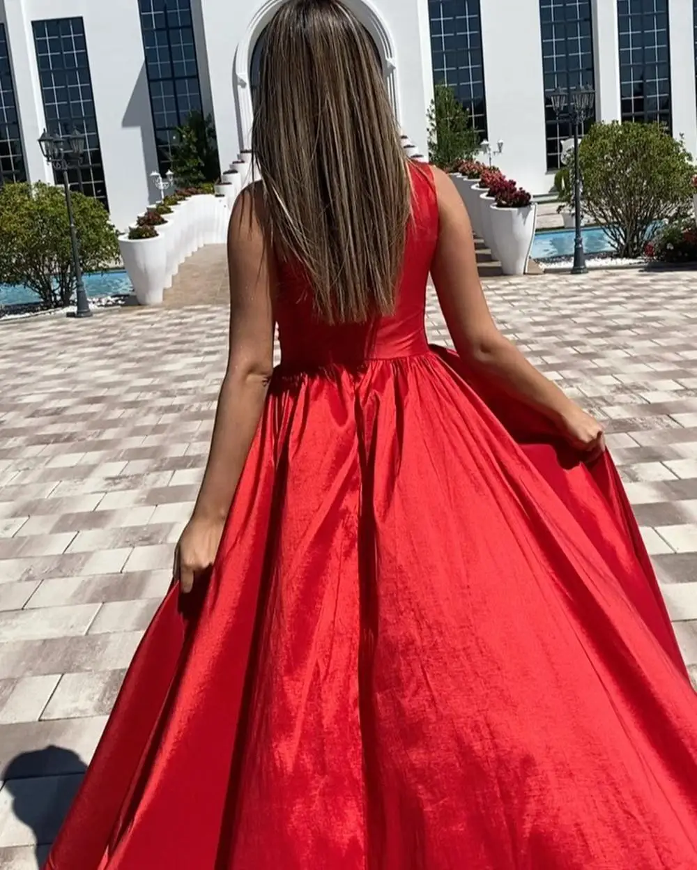 Festival Rode Lange Avondjurken Side Split Een Schouder Vestidos De Fiesta Ruches Goedkope Bruid Partij Prom Formele Gowns