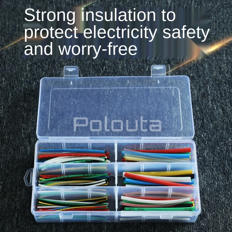 60pcs 2:1 Polyolefin Heat Shrink Tubing Cable Tube Sleeving Kit Wrap Wire Set 4 Colors 8 Sizes  Heat Shrink Tube Wrap Boxed