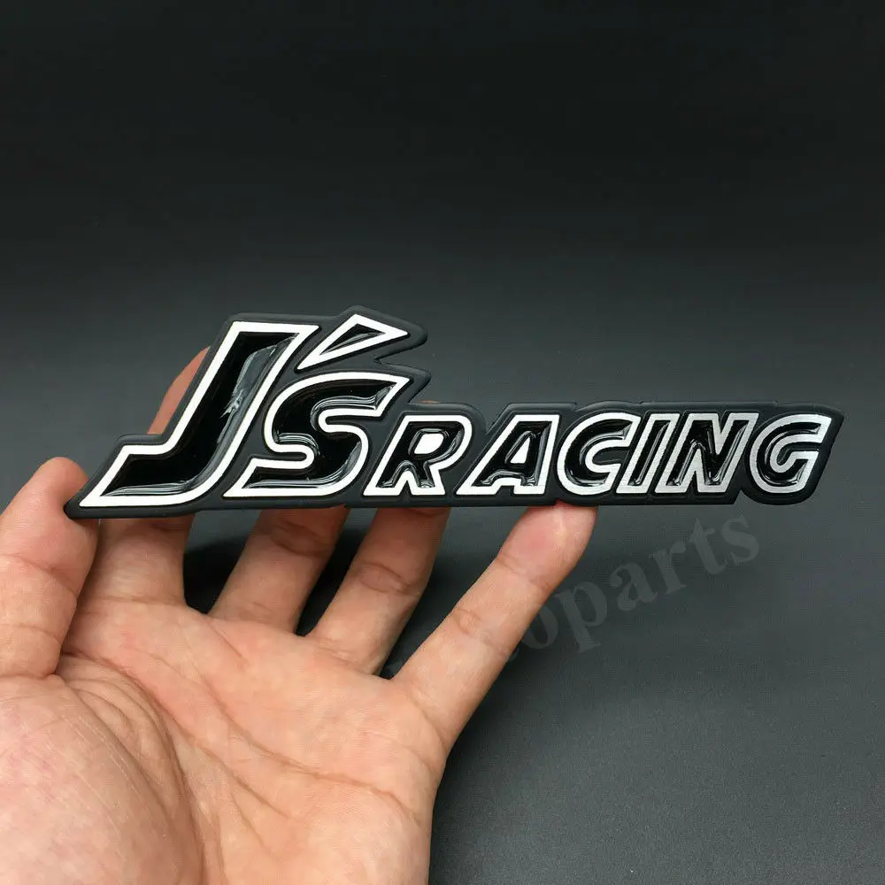 

Metal Black J's Racing Logo Emblem Car Trunk Tailgate Badge Decal Sticker JDM